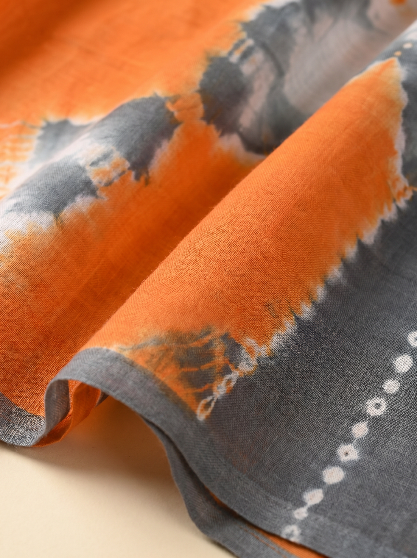 Pure Mulmul Cotton Saree | Burnt Orange + Grey + Wine Handblock Print | Summer & Office Wear | With Blouse image 5