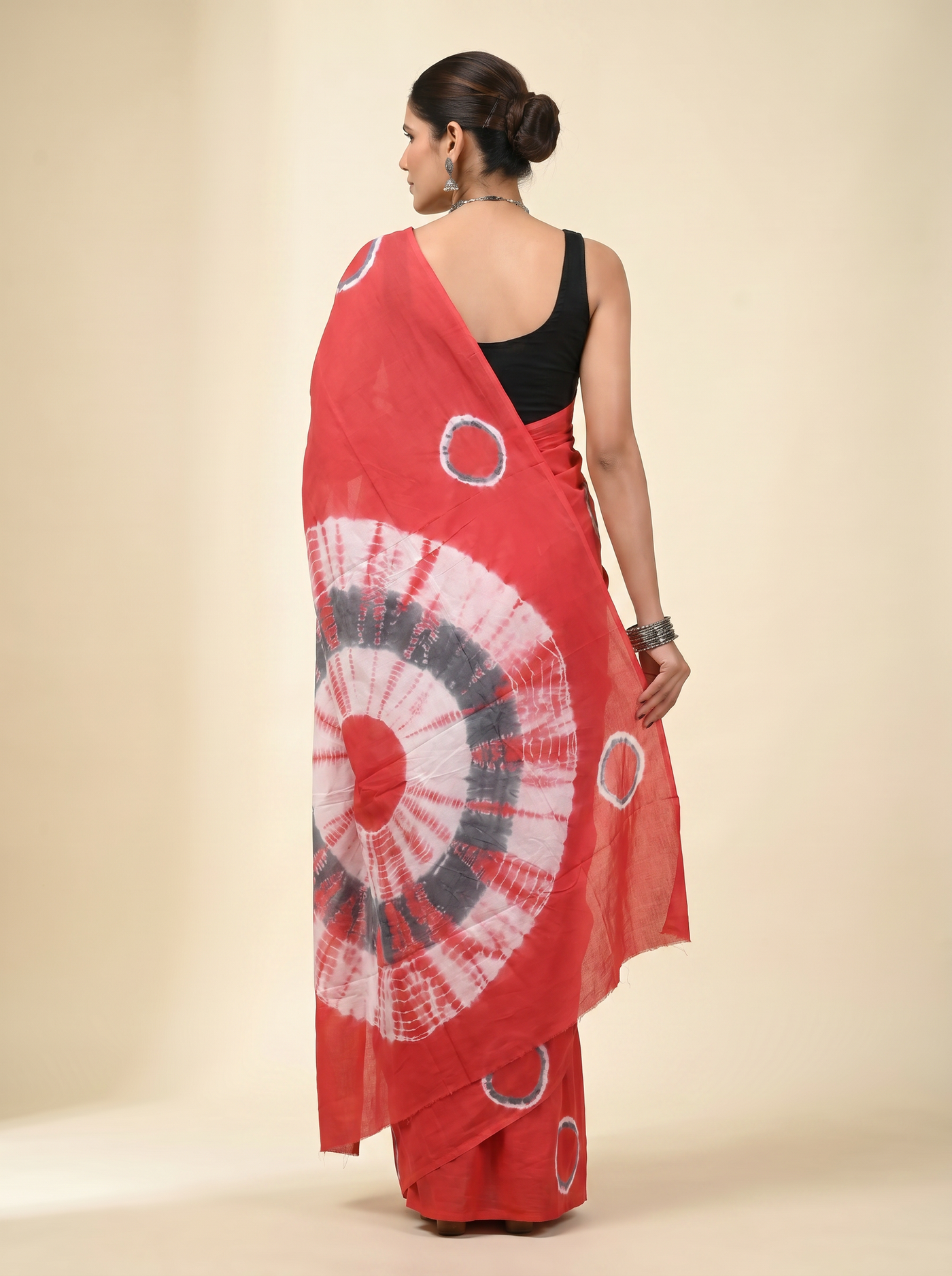 Pure Mulmul Cotton Saree | Crimson Handblock Print | Summer & Office Wear | With Blouse | Design 3 image 3