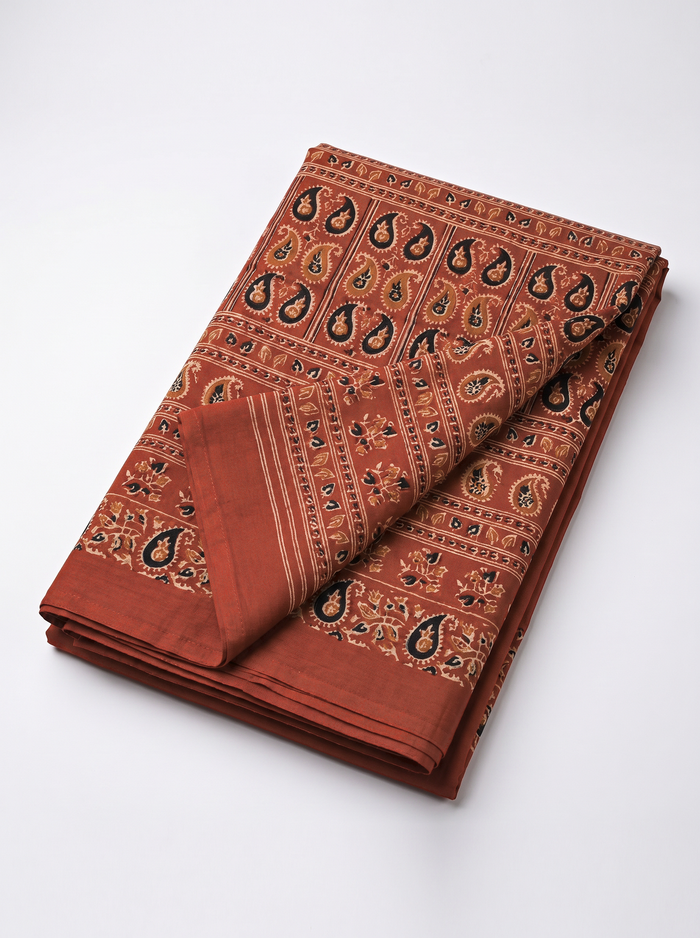 Pure Mulmul Cotton Saree | Deep Red Handblock Print | Summer & Office Wear | With Blouse | Design 2 image 5