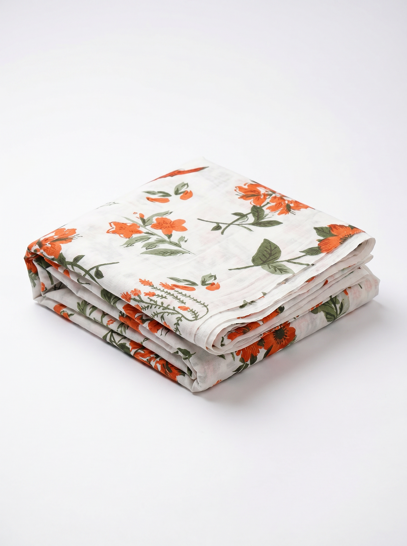 Pure Mulmul Cotton Saree | Multi Color + Off White Handblock Print | Summer & Office Wear | With Blouse image 5