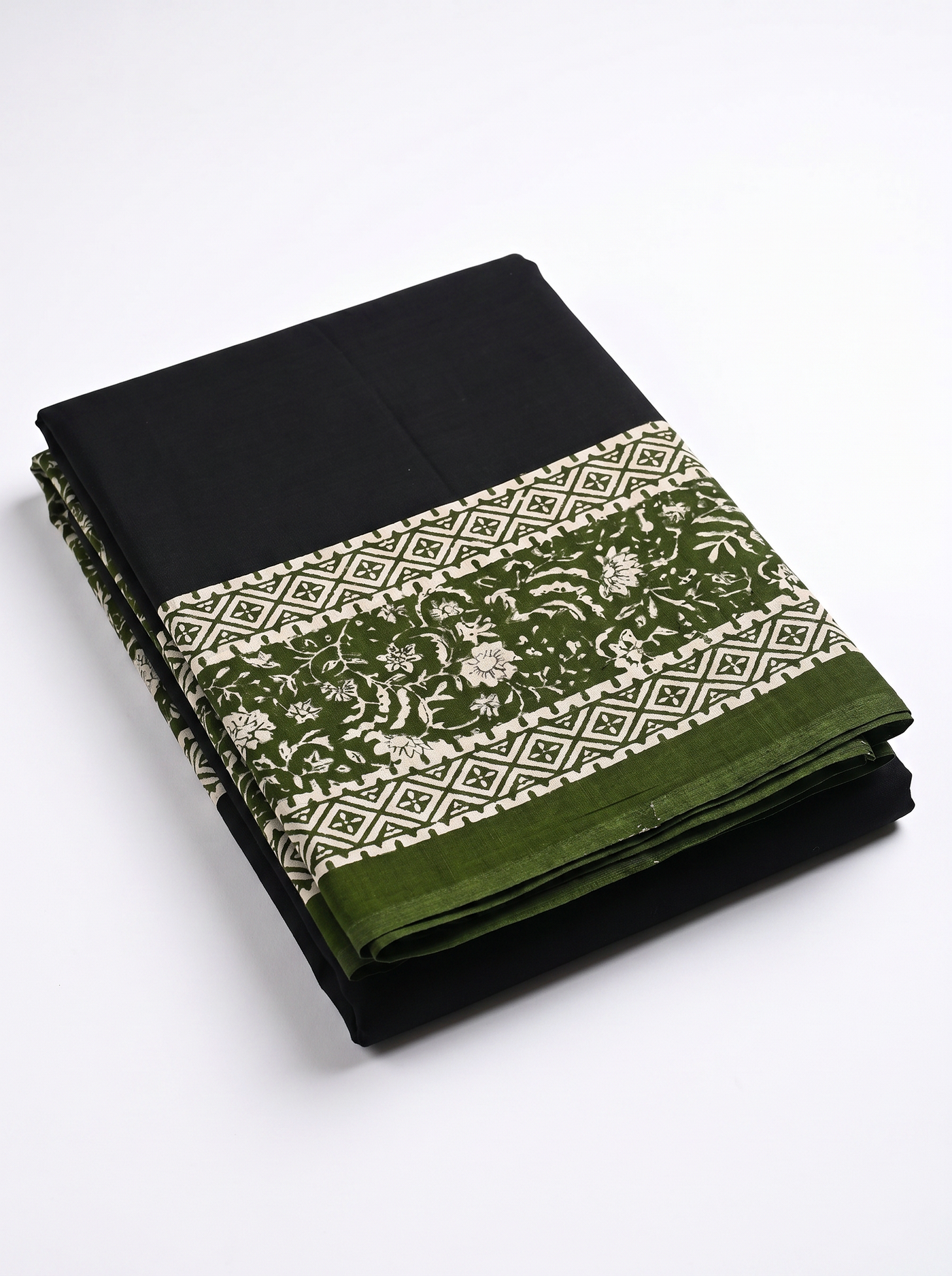 Pure Mulmul Cotton Saree | Ochre Handblock Print | Summer & Office Wear | With Blouse image 5