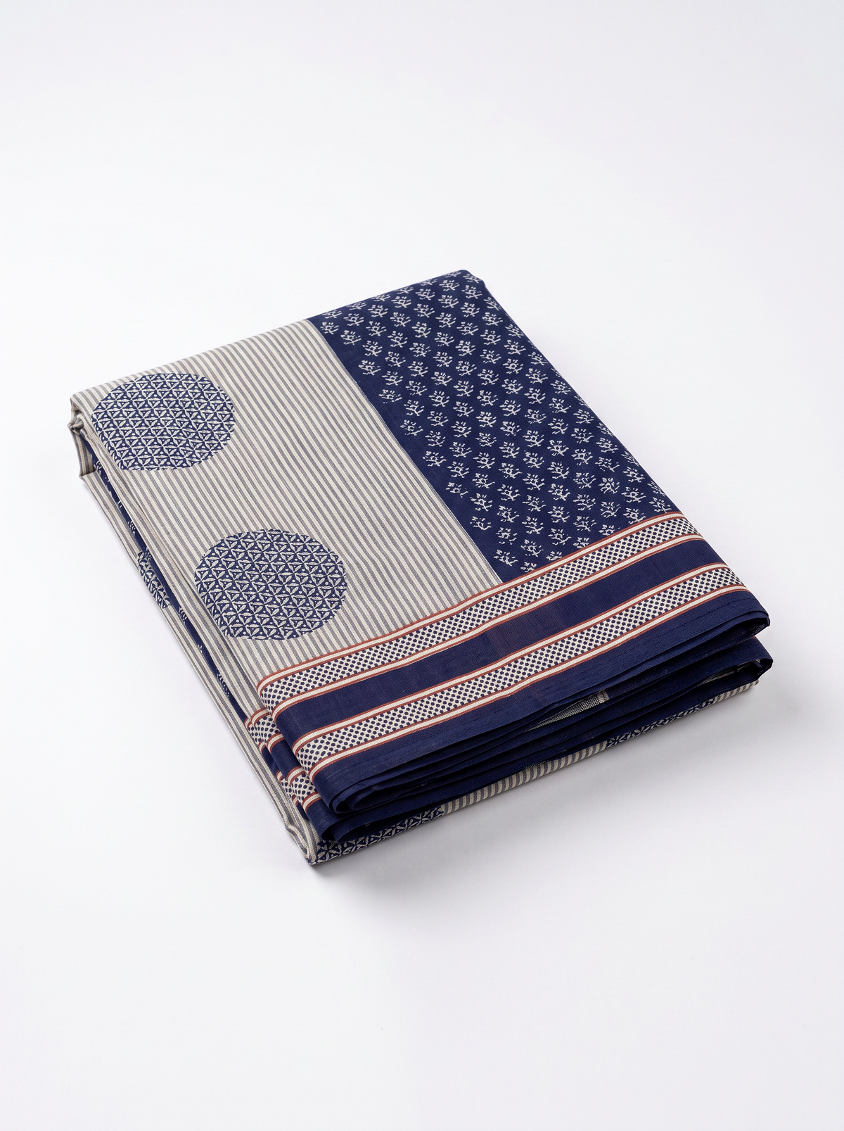 Plum, Burnt Orange & Grey Self Design Mulmul Saree with Blouse - view 5