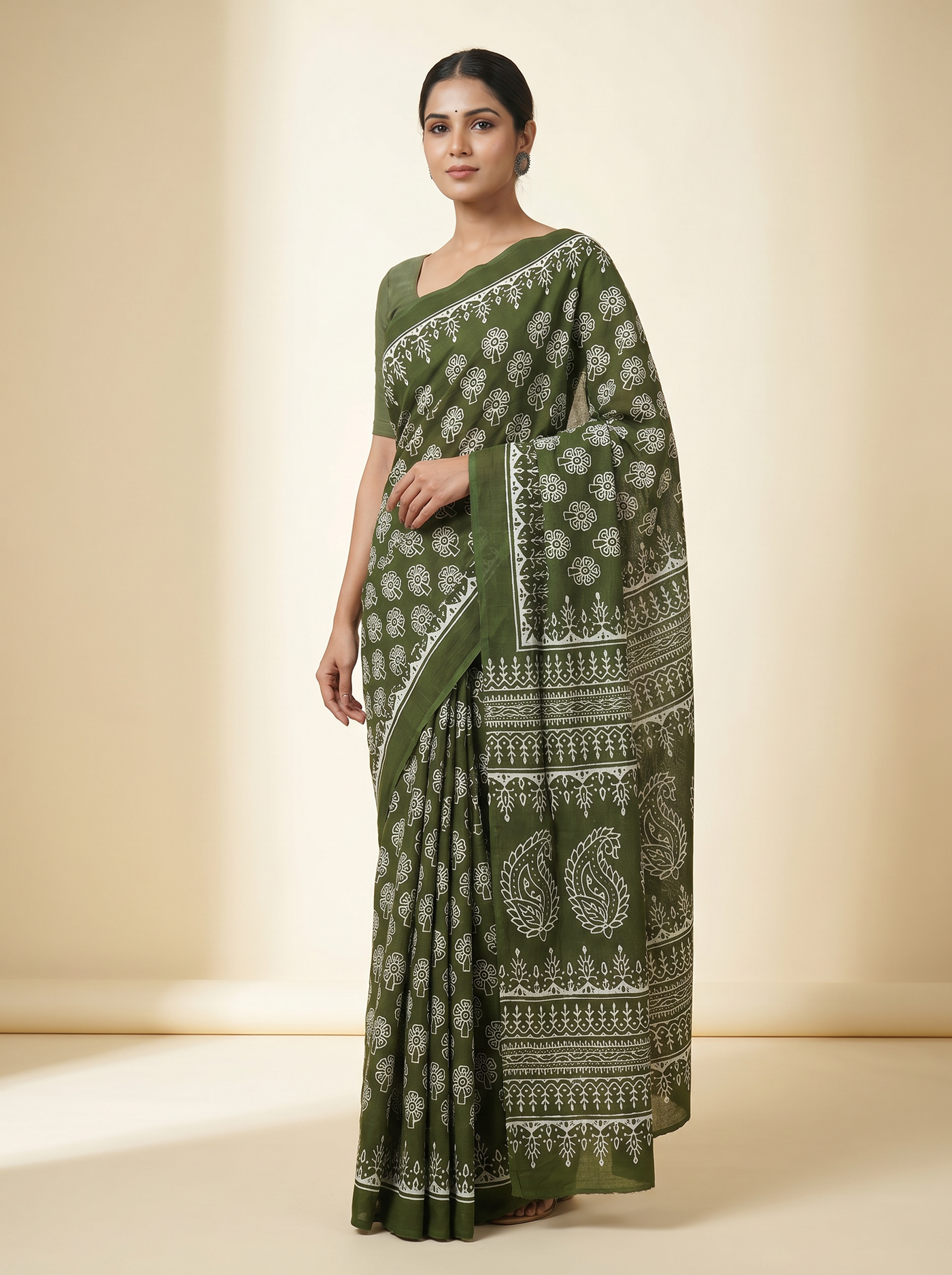 Assorted pure mulmul cotton saree with blouse