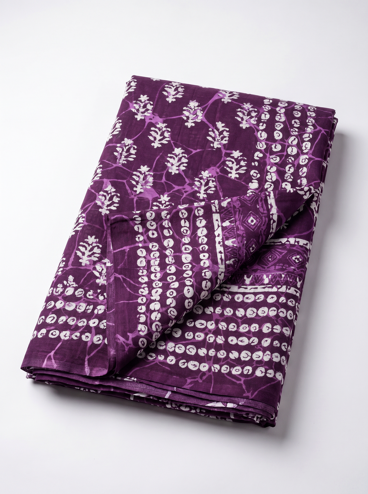Pure Mulmul Cotton Saree | Dusty Pink + Wine Handblock Print | Summer & Office Wear | With Blouse | Design 2 image 5