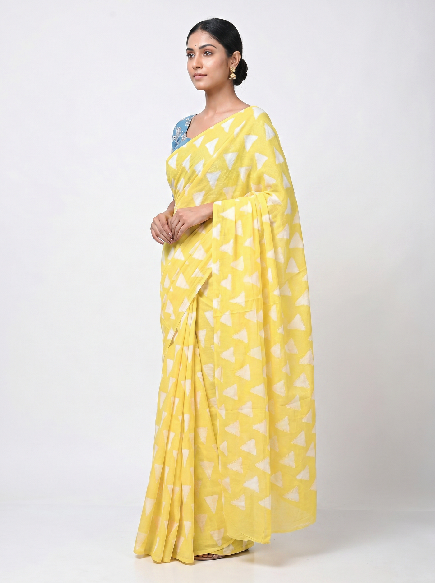 Pure Mulmul Cotton Saree | Golden Woven Golden Zari | Festive Wear | With Blouse | Design 4 image 2