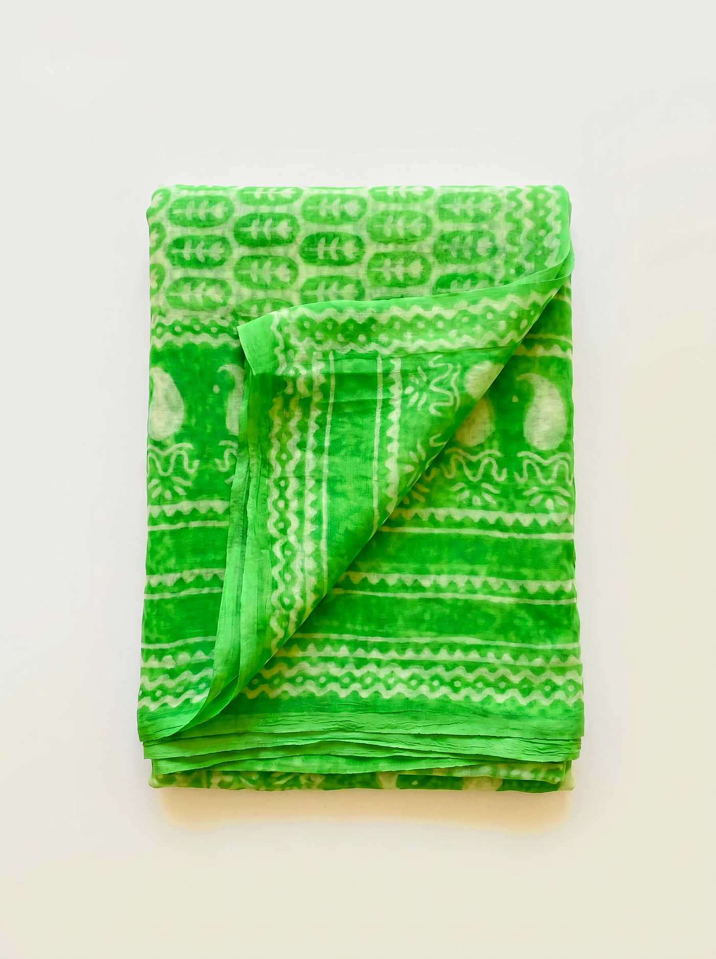 Pure Double Diamond Chiffon Saree | Assorted Bagru Handblock Ajrakh Self Design | Natural Dye | Nazakat image 5