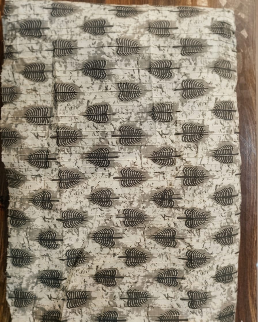 Dabu Print Cotton Than Fabric - Natural Beige - Bana