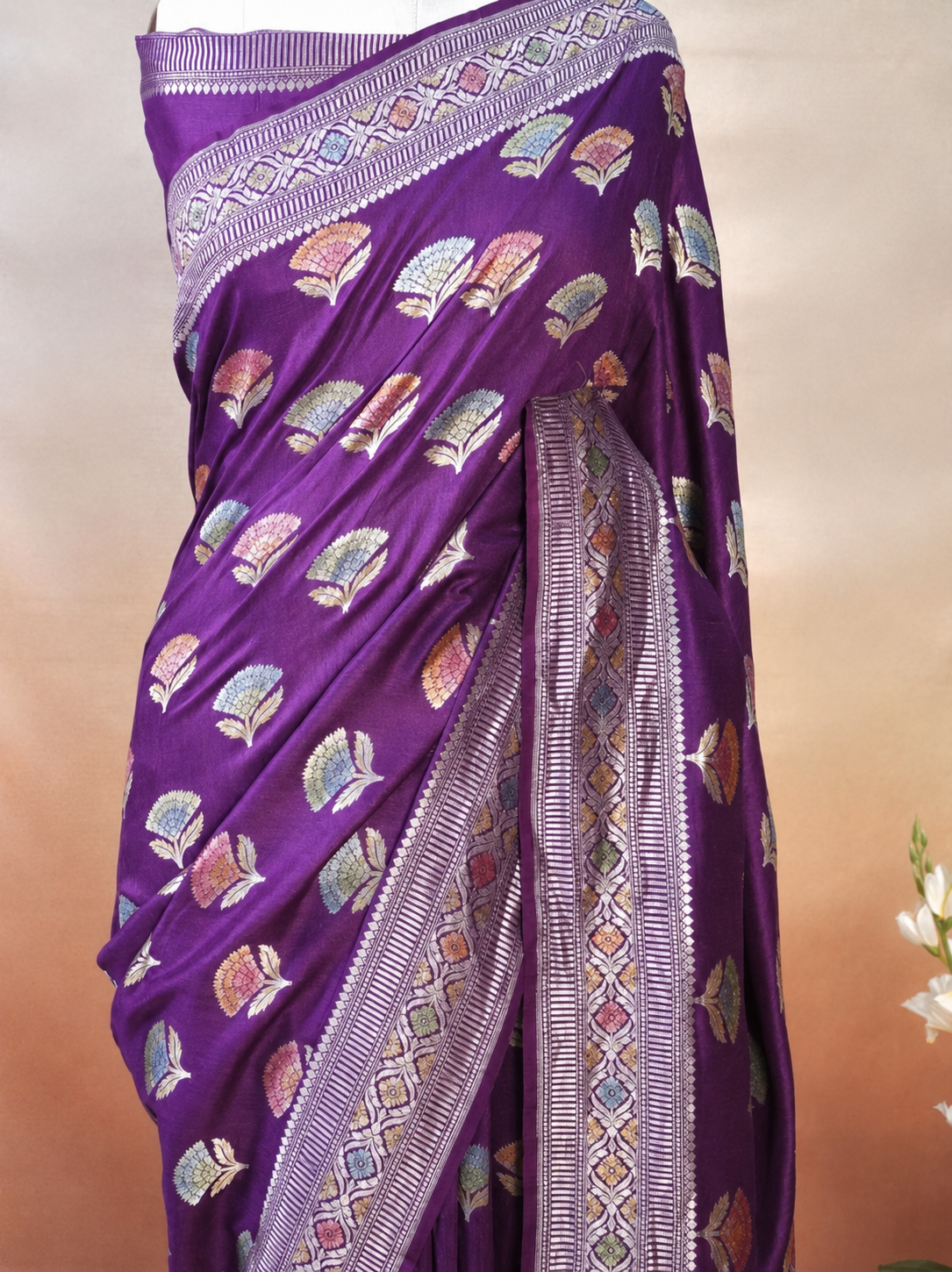 Banarasi Pure Handmade Munga Handbrush Silk Saree