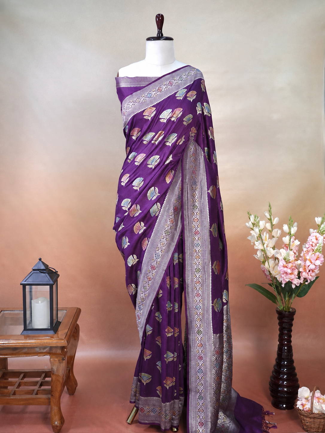 Banarasi Pure Handmade Munga Handbrush Silk Saree