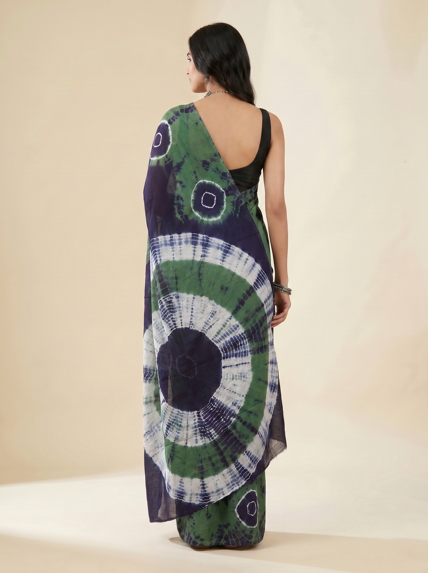 Pure Mulmul Cotton Saree | Bottle Green + Charcoal Grey + Grey + Plum Handblock Print | Summer & Office Wear | With Blouse image 3