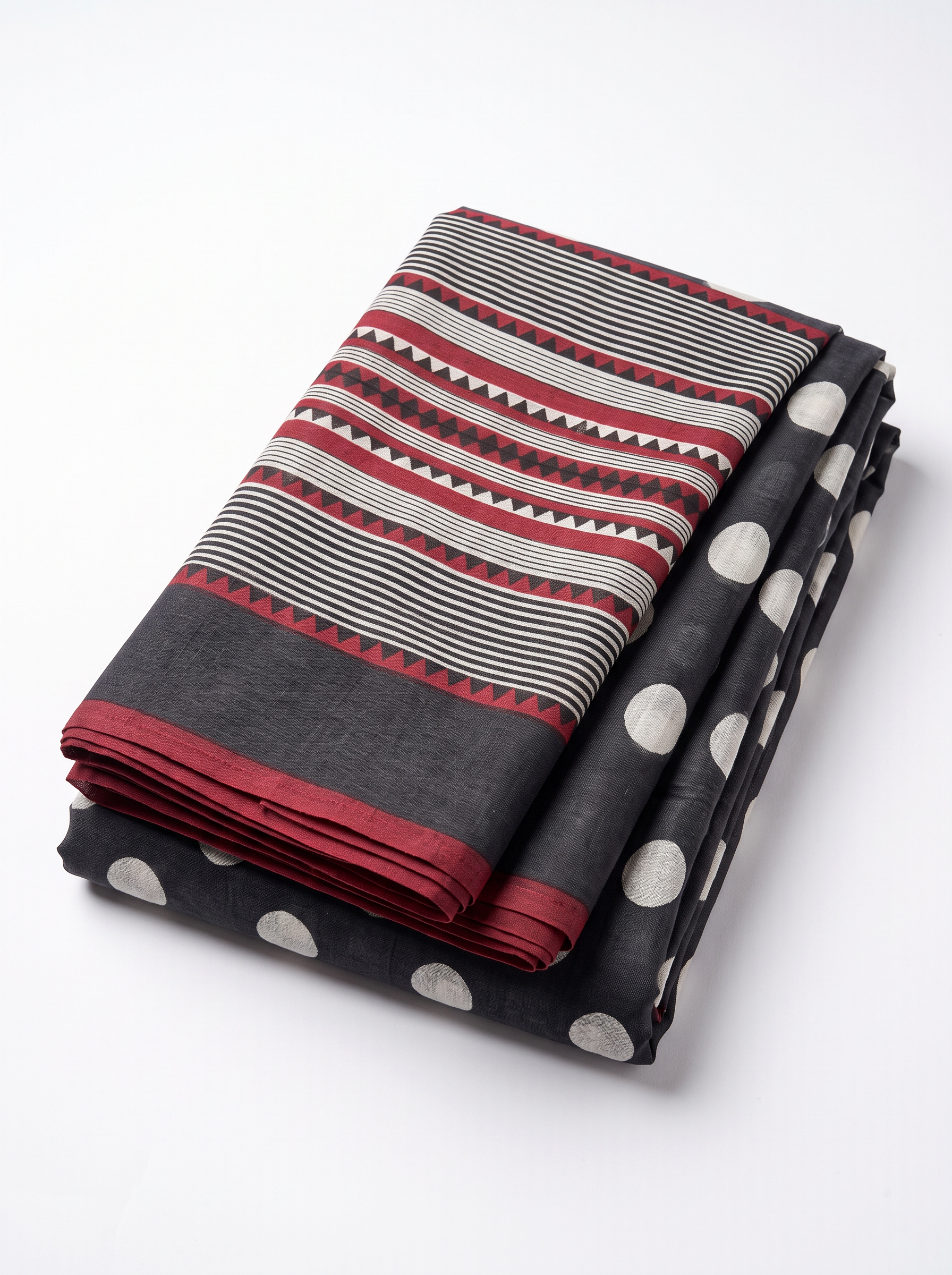 Charcoal Grey Contrast Border Mulmul Saree with Blouse - view 5