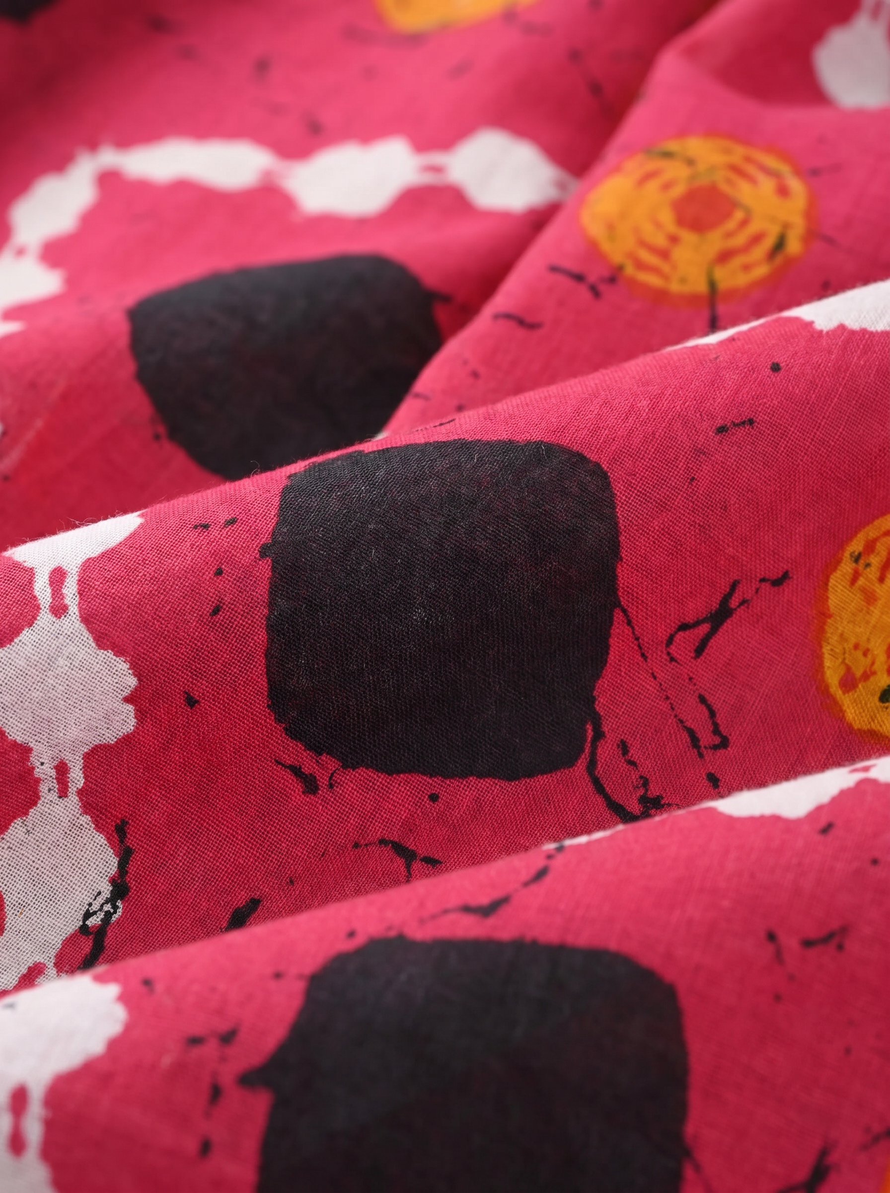 Pure Mulmul Cotton Saree | Crimson Handblock Print | Summer & Office Wear | With Blouse | Design 4 image 5