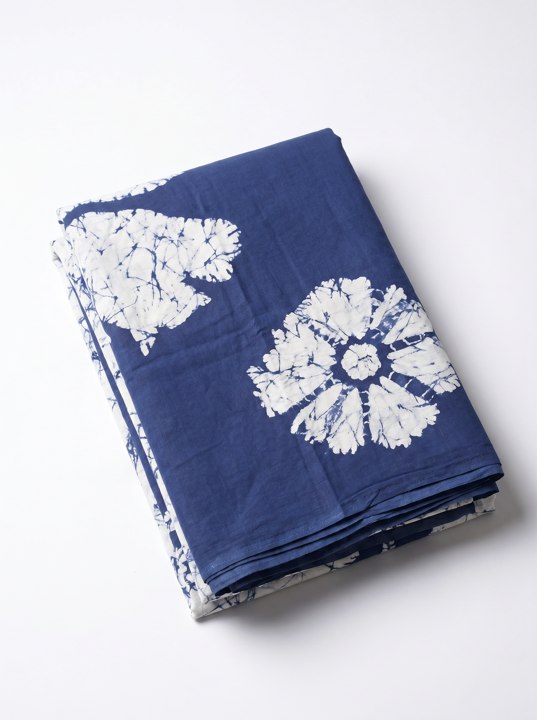 Pure Mulmul Cotton Saree | Ink Blue Handblock Print | Summer & Office Wear | With Blouse image 5
