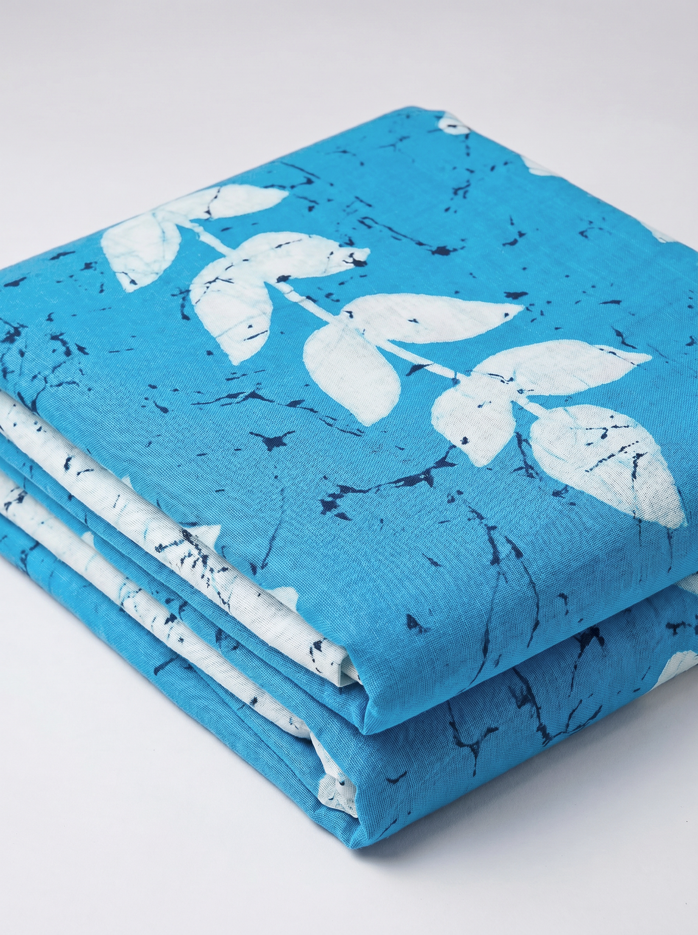 Pure Mulmul Cotton Saree | Sky Blue Handblock Print | Summer & Office Wear | With Blouse image 5