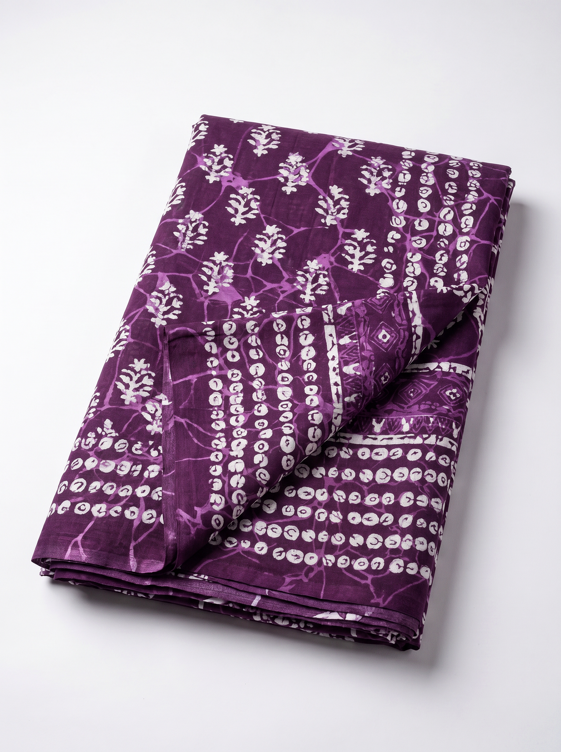 Pure Mulmul Cotton Saree | Dusty Pink + Wine Handblock Print | Summer & Office Wear | With Blouse | Design 2 image 5