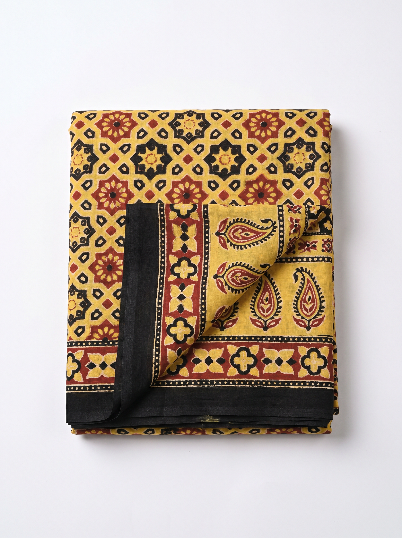 Pure Mulmul Cotton Saree | Brick Red + Burnt Orange + Golden Woven Golden Zari | Festive Wear | With Blouse image 5