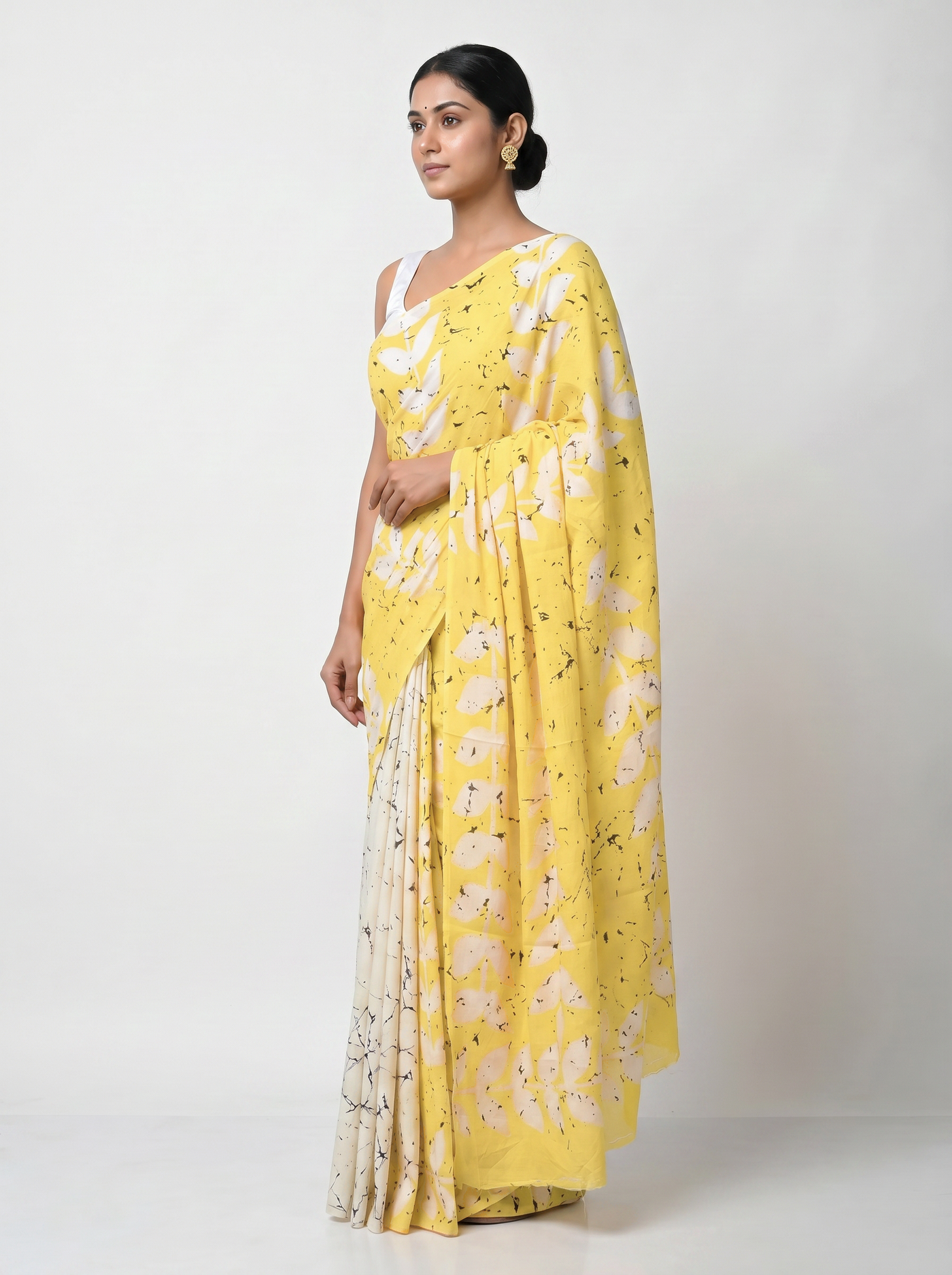 Pure Mulmul Cotton Saree | Golden Woven Golden Zari | Festive Wear | With Blouse | Design 2 image 2