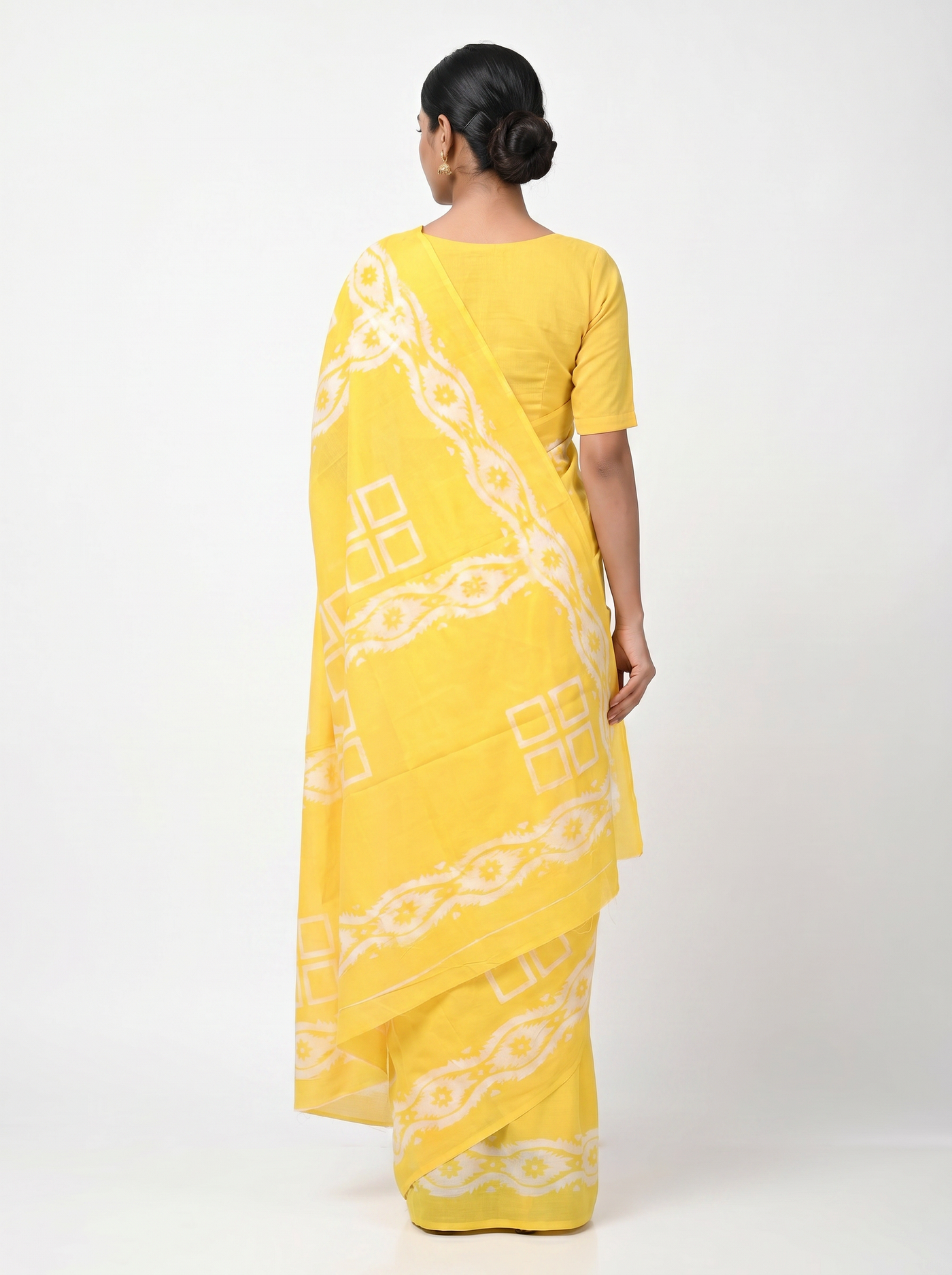 Pure Mulmul Cotton Saree | Golden Woven Golden Zari | Festive Wear | With Blouse image 3