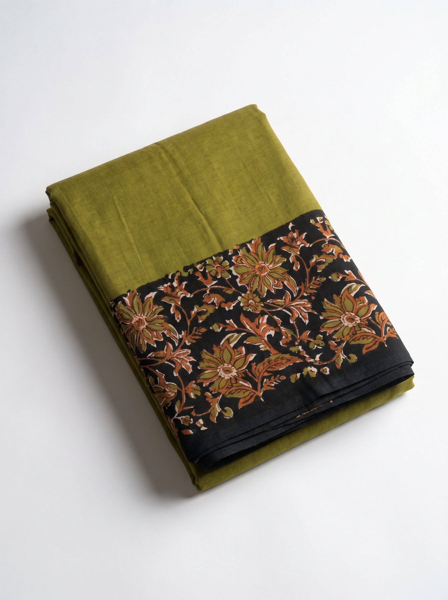 Pure Mulmul Cotton Saree | Brick Red + Burnt Orange + Golden + Ochre Woven Golden Zari | Festive Wear | With Blouse image 5