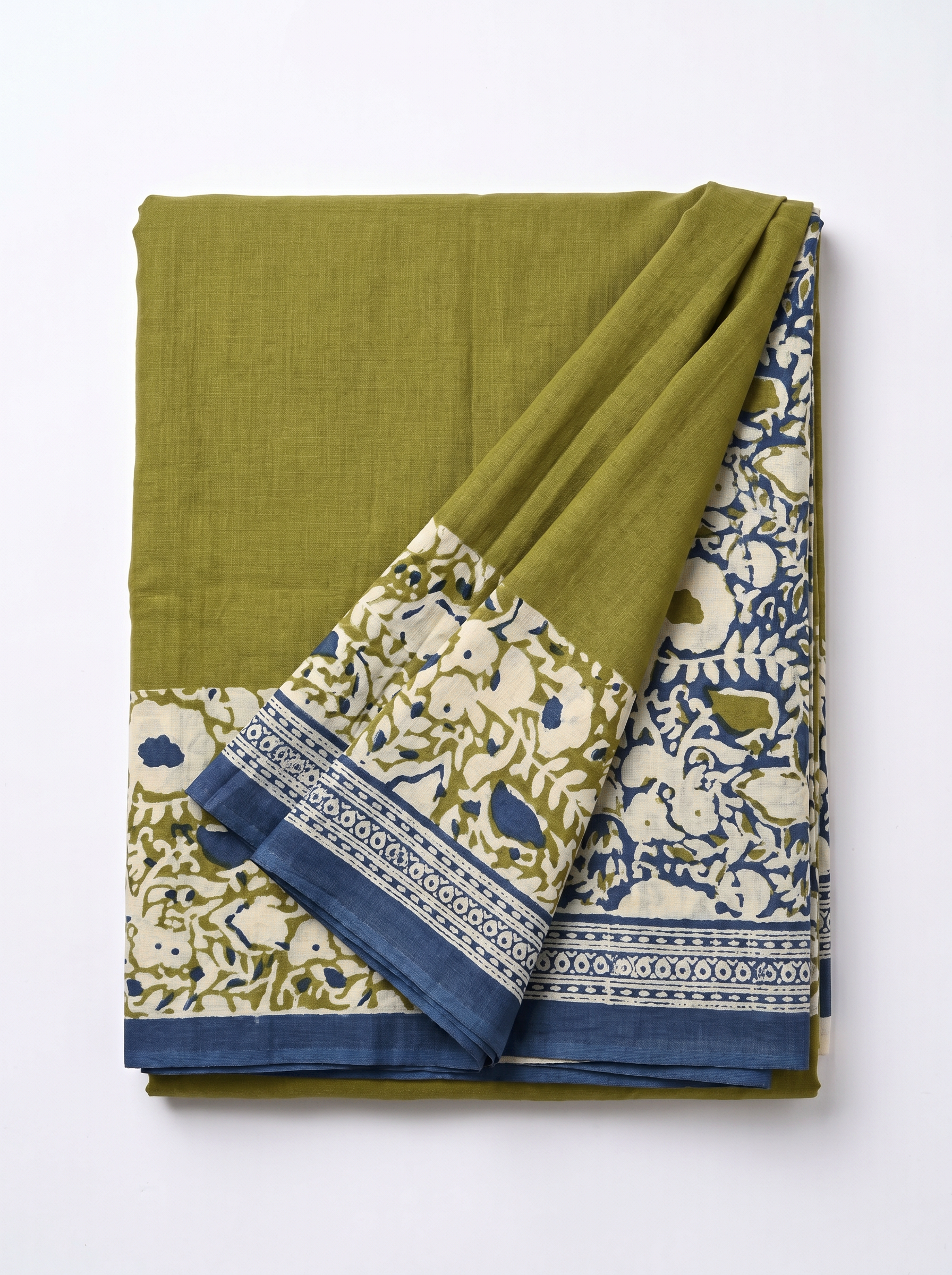 Pure Mulmul Cotton Saree | Golden + Ochre + Grey Woven Golden Zari | Festive Wear | With Blouse image 5