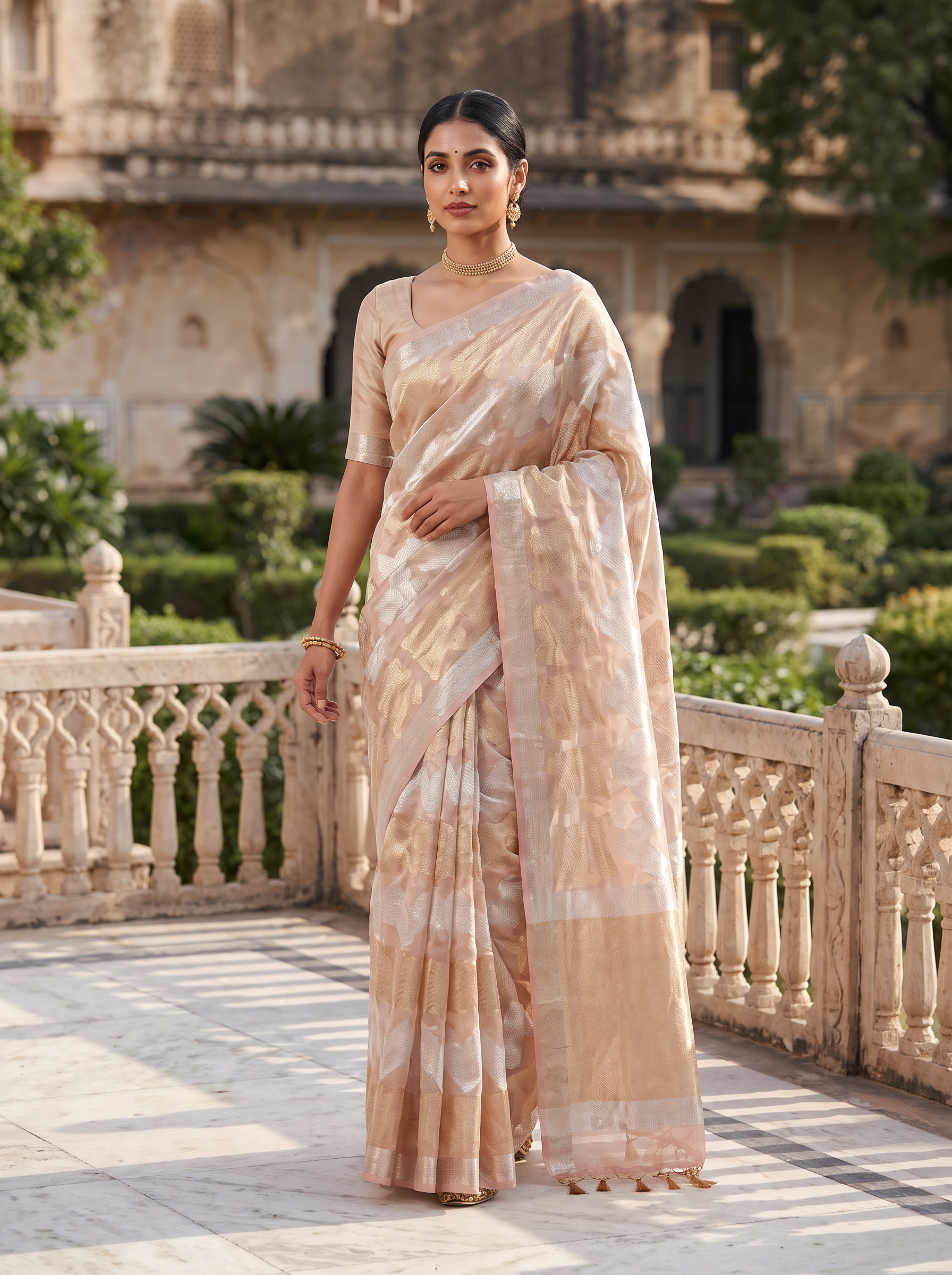 Pure Tissue Silk Saree | Silver Grey + Grey Brocade Woven Zari | Contrast Zari Border | Pahiza Sarees image 4