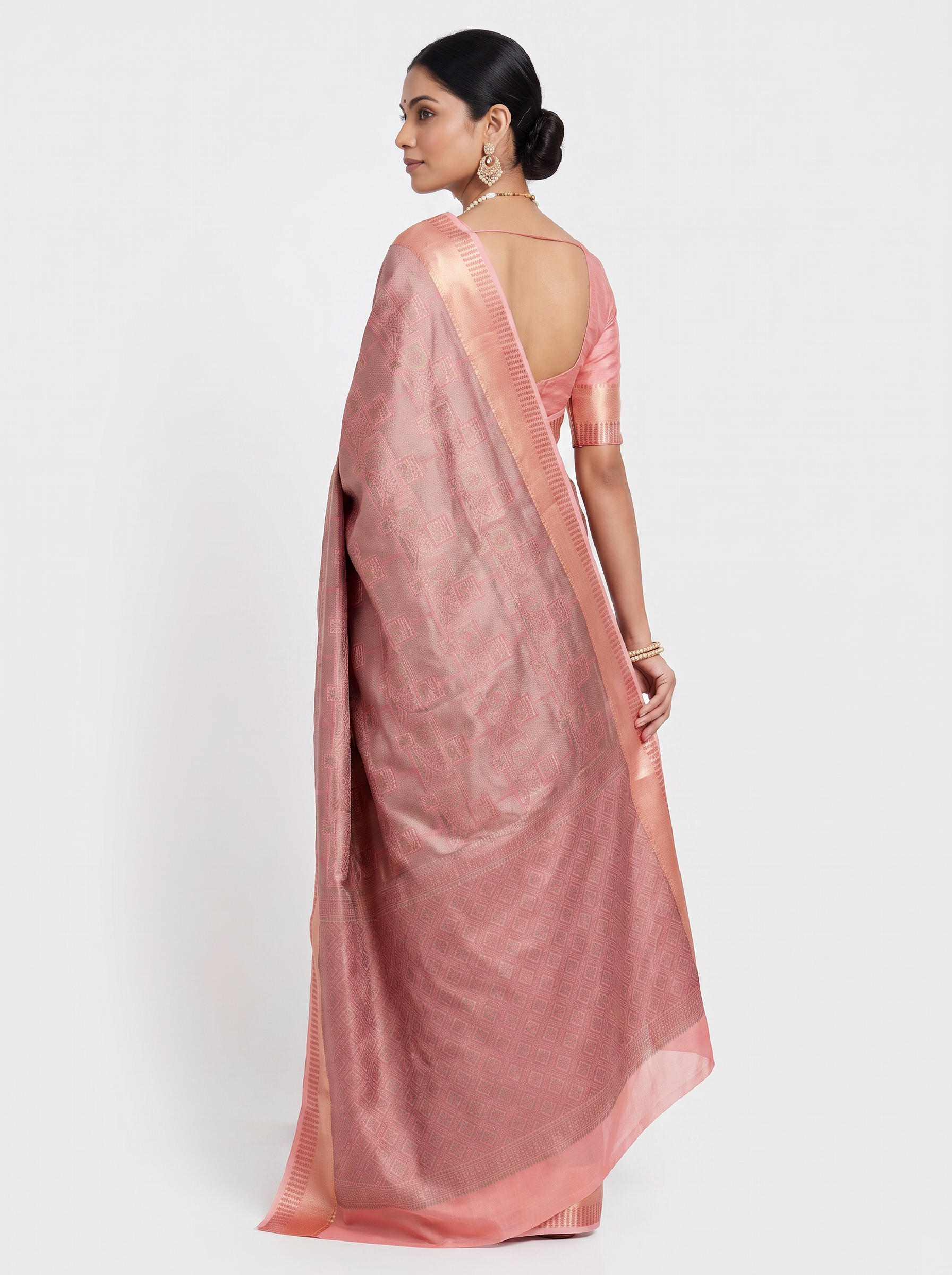 Meenakshi Silk Saree | Deep Red Festive Silk | Coordinated Border | Reshmi Sarees | Design 5 image 3