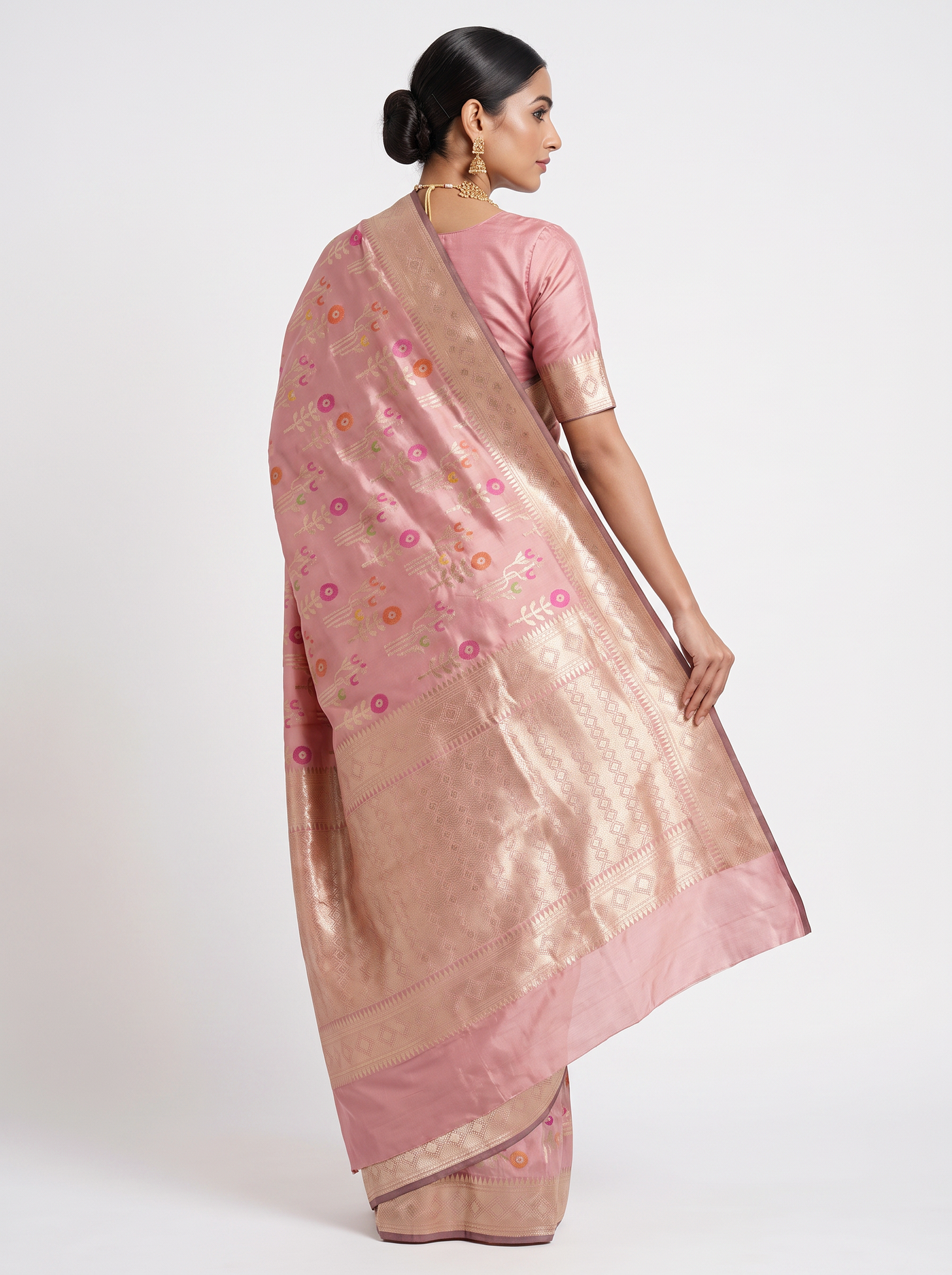 Meenakshi Silk Saree | Deep Red Festive Silk | Coordinated Border | Reshmi Sarees image 3